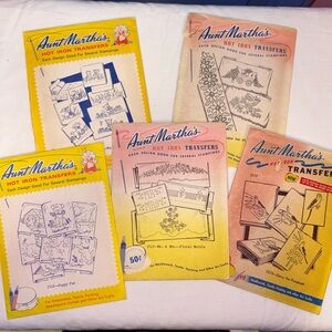 Lot of vintage Aunt Martha’s hot iron transfers